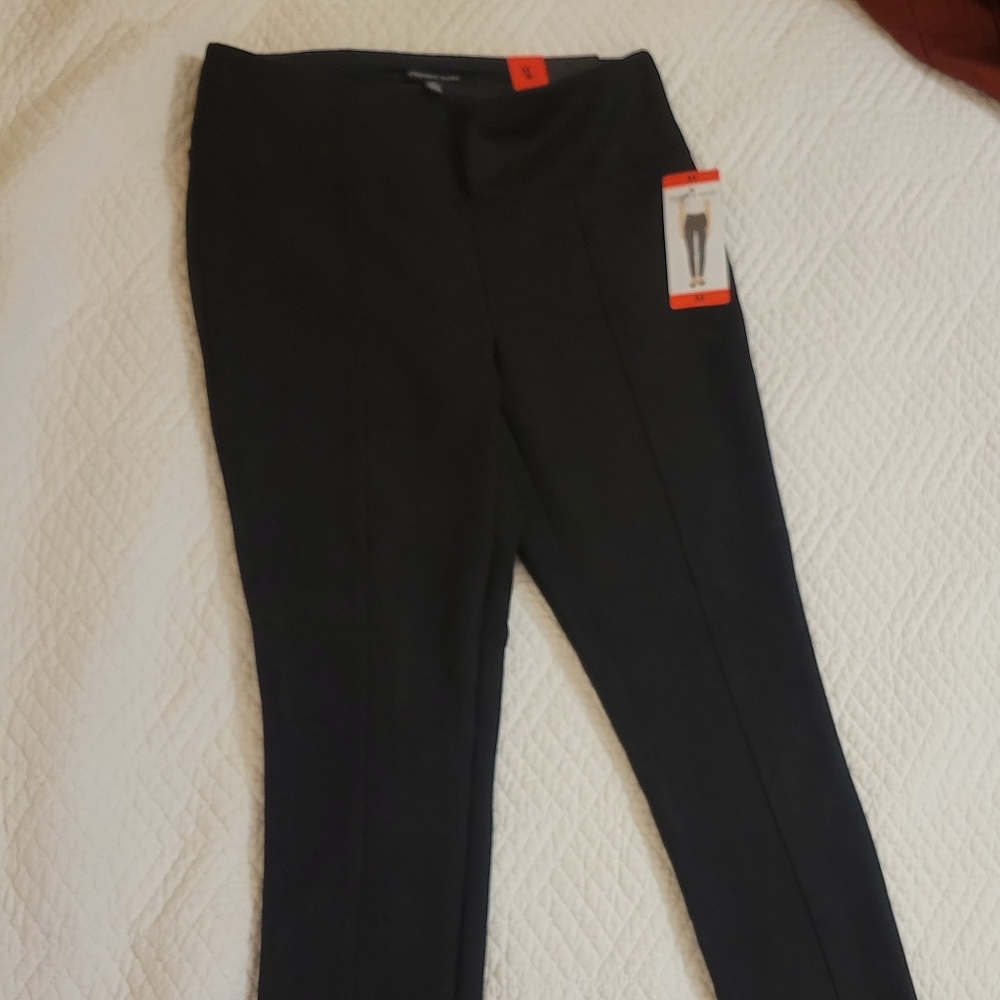 Andrew Mark Faux Suede Pull On Black Pants